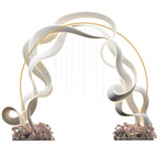 Outsunny Steel Garden Arch, Wedding Arch for Balloons and Climbing Plants for Ceremonies, Birthdays and Events, Gold