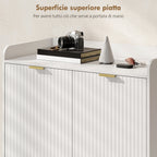 Space-Saving Shoe Rack for 24 Pairs of Shoes with 2 Doors, 3 Pull-Out Shelves and Bottom Shelf, White