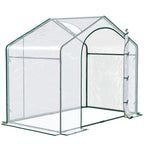 Outsunny Outdoor Greenhouse with Zip Entry and Top Air Vent, in Plastic and Steel, 180x100x152 cm, Transparent