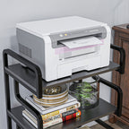 HOMCOM 3-Tier Industrial Printer Stand, Metal and Chipboard, 55x40x77 cm, Black