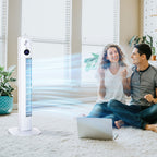 45W Tower Fan with 3 Modes and 3 Speeds with 12h Timer and Diffuser, 31.5x31.5x96 cm, White - Borgè