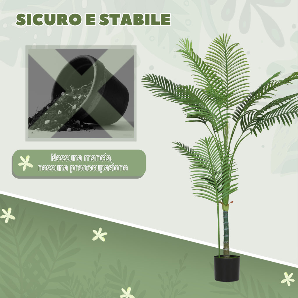 150cm Tall Indoor Artificial Areca Palm Plant with Pot, Home and Office Decoration, Green
