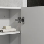 kleankin Wall-Mounted MDF Bathroom Cabinet with 3 Shelves and Adjustable Top Shelf, 37x22.5x70 cm, White - Borgè