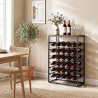 30-Bottle Floor-Standing Wine Rack with 6 Shelves, Industrial Style, Rustic Brown