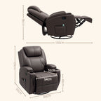 Reclining Massage Chair with 8 Massage Points and 5 Modes, 84x92x109cm, Dark Brown