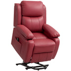 Lift Recliner Chair with Footrest and Remote Control, PU Leather, 76x90x105 cm, Red