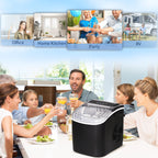 Ice Maker 9 Cubes in 6-12 Minutes with Basket and Scoop Included, 23.8x30.5x29 cm, Black