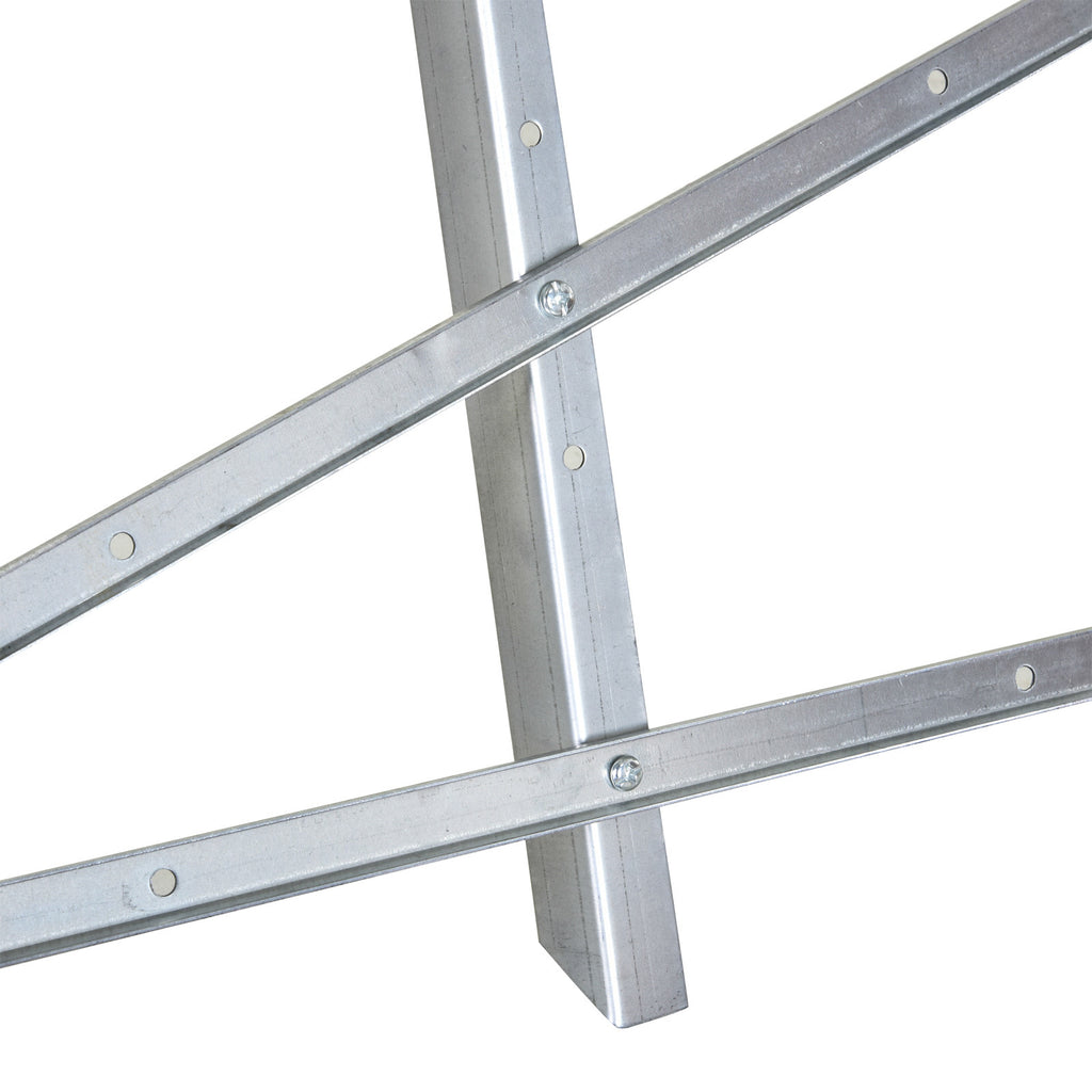 DURHAND Folding Triangular Metal Wood Cutter Stand with Serrated Teeth, 83x83x79 cm, Silver