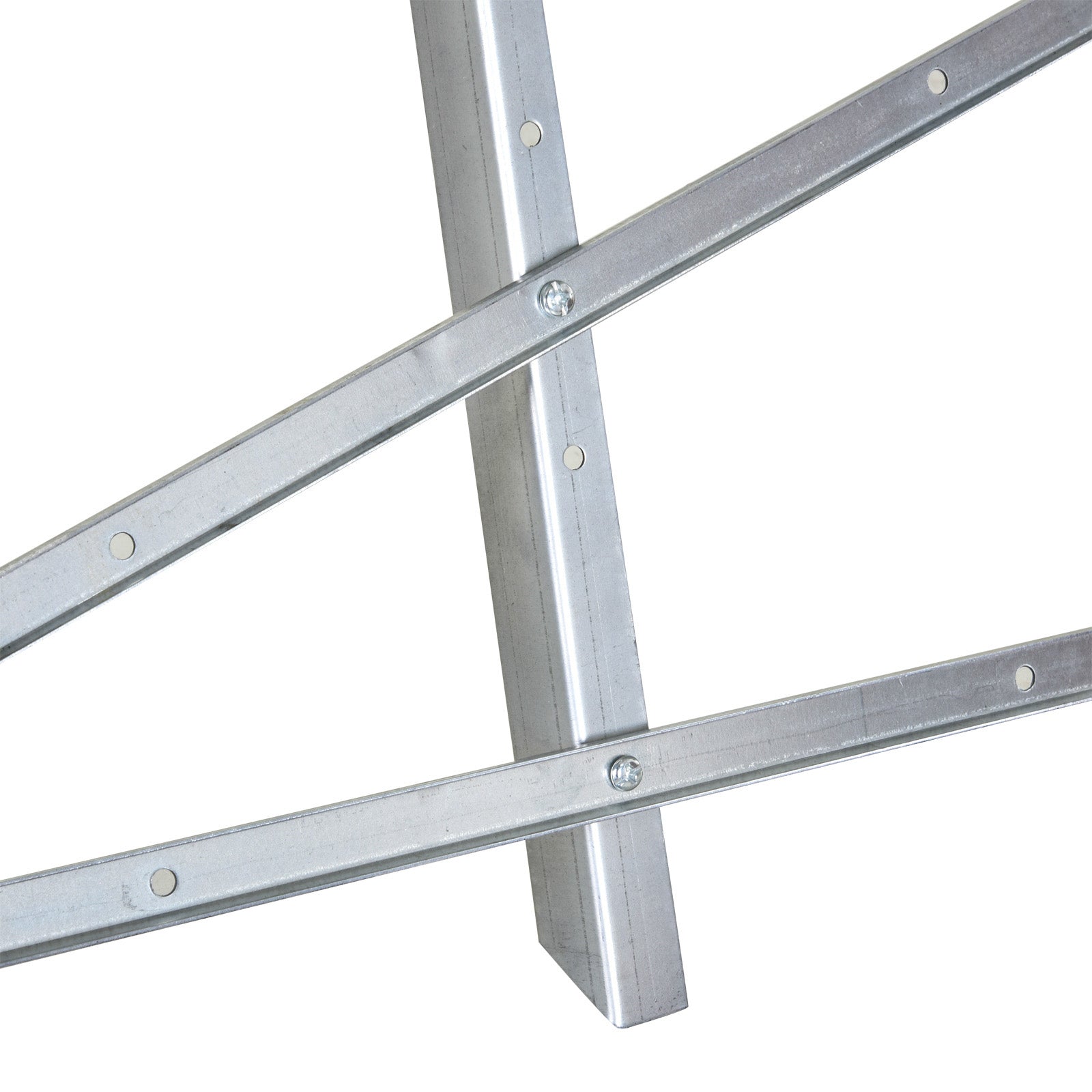 DURHAND Folding Triangular Metal Wood Cutter Stand with Serrated Teeth, 83x83x79 cm, Silver