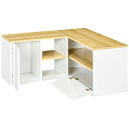 Homcom Mobile TV A L for 40 "TV with 3 open shelves and 2 lockers, in chipboard, 90x90x45 cm - Borgè