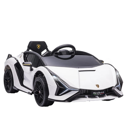 Electric Car for Children 3-5 Years Lamborghini 12V with Remote Control and Speed 3-5km/h, White