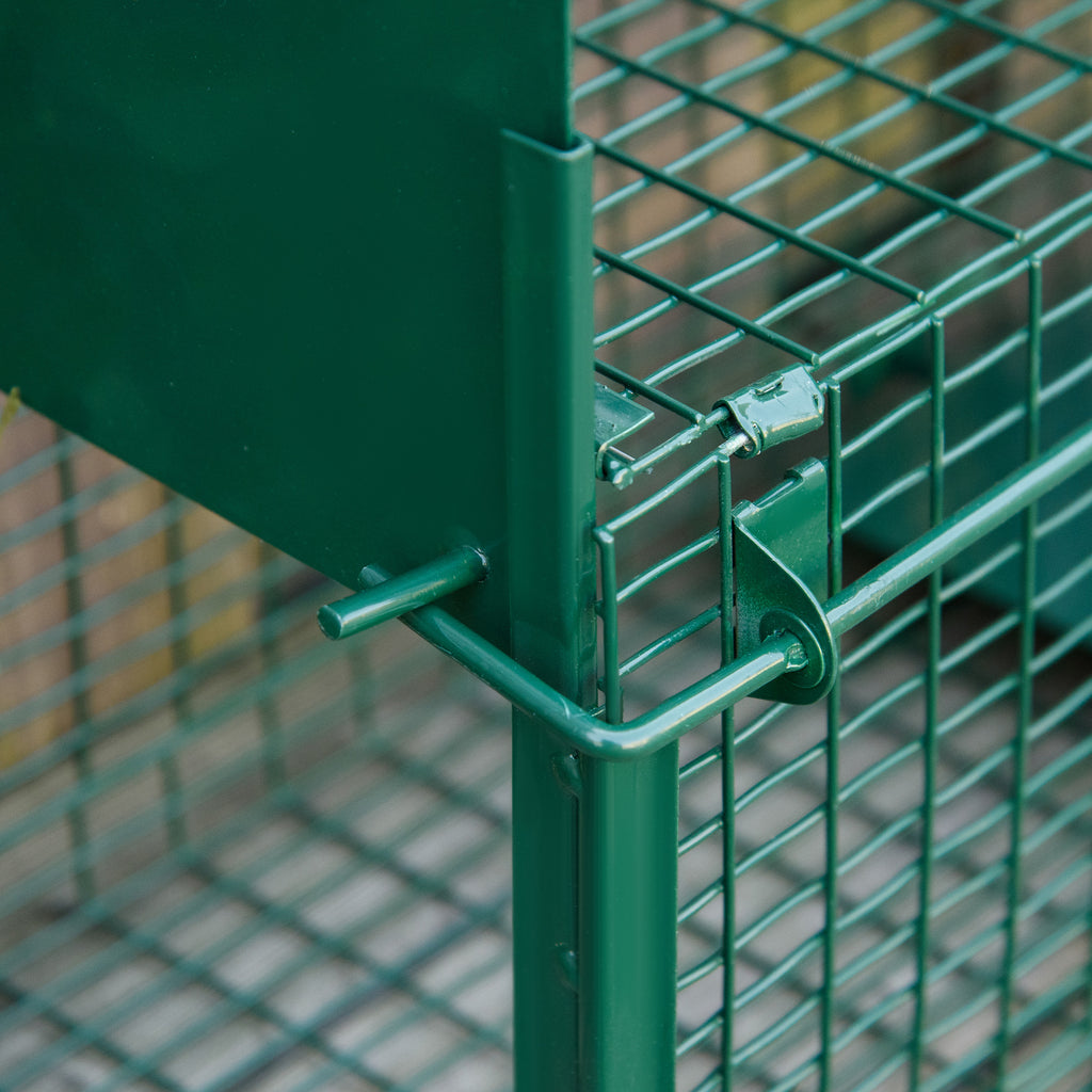 Trap Cage for Small Live Animals with Double Door and Handle, 60x18x20cm, Dark Green