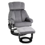 Reclining Massage Chair with Footrest and Remote Control in PU Faux Leather, 76x80x102 cm, Grey