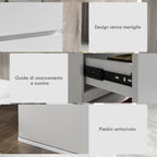 4 Drawer Wooden Chest of Drawers, Modern and Multipurpose Bedroom Dresser, 55x33x80 cm, White
