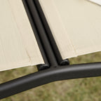 2-Seater Garden Swing with Adjustable Canopy, 140x118x162cm Beige