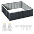 Steel Raised Garden Bed, Open Bottom and Assembly Without Tools, 90x90x30cm - Borgè