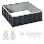 Steel Raised Garden Bed, Open Bottom and Assembly Without Tools, 90x90x30cm - Borgè