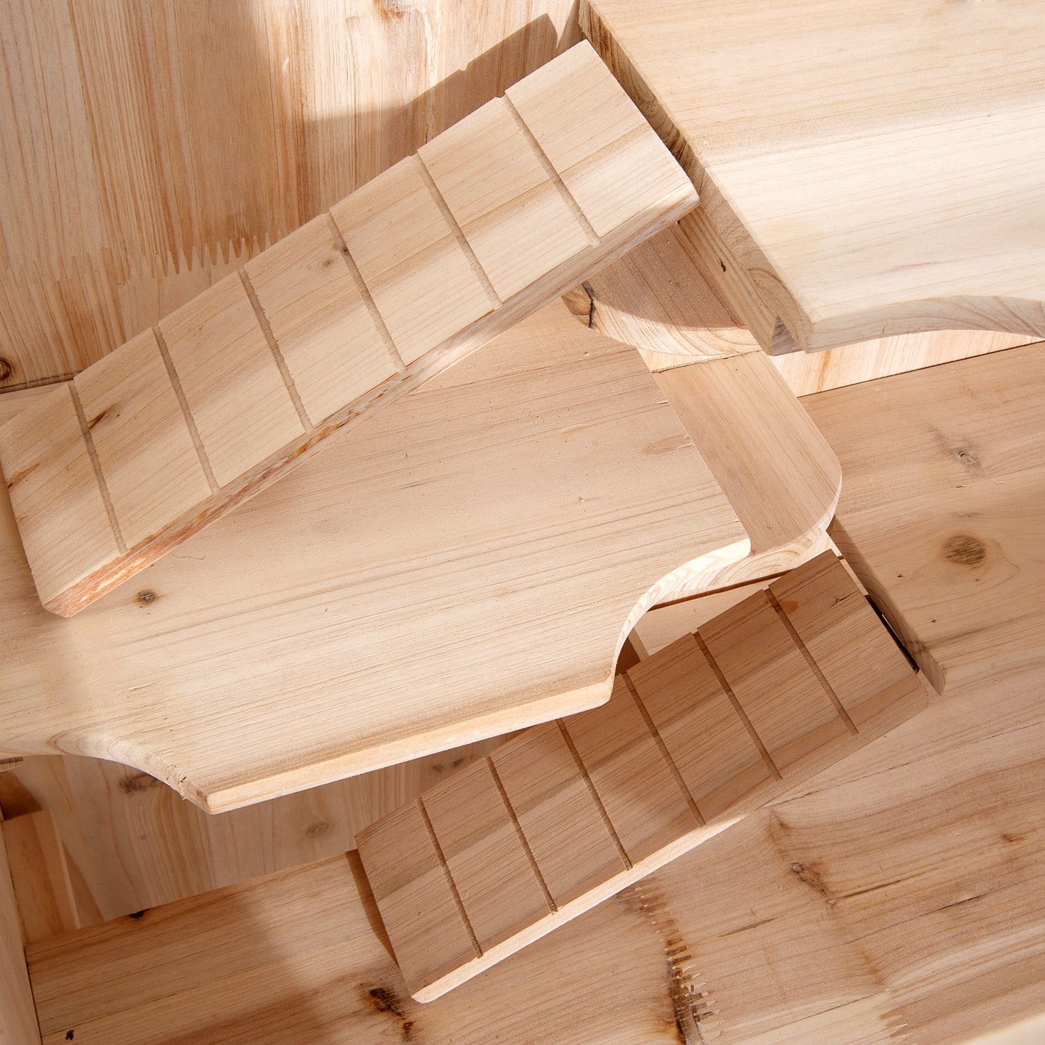 Solid Wood Hamster Cage for Rodents and Guinea Pigs with Opening Roof, 4 Connected Shelves with Ramps, 60x40x120cm