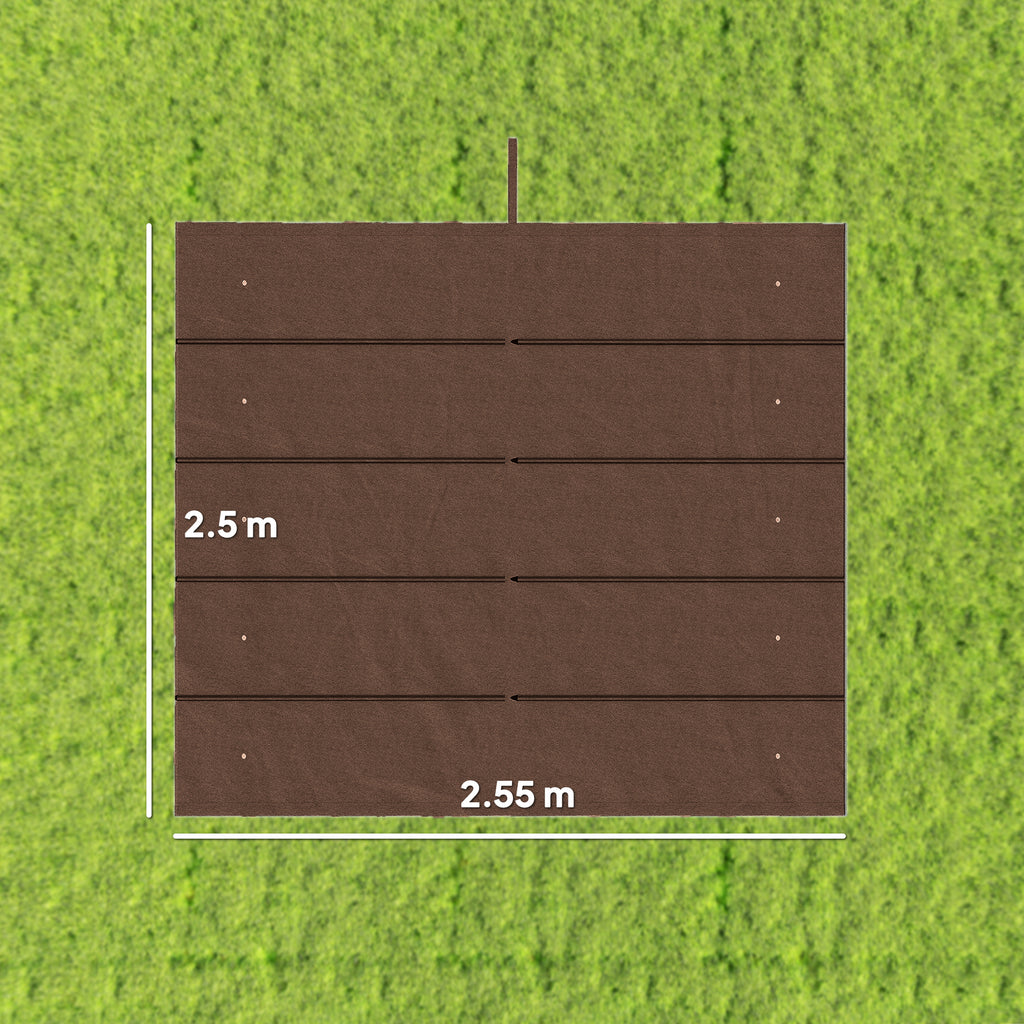 Outsunny Gazebo Pergola Roof with 10 Drainage Holes in Polyester, 250x255cm, for 3x3m Pergola, Coffee