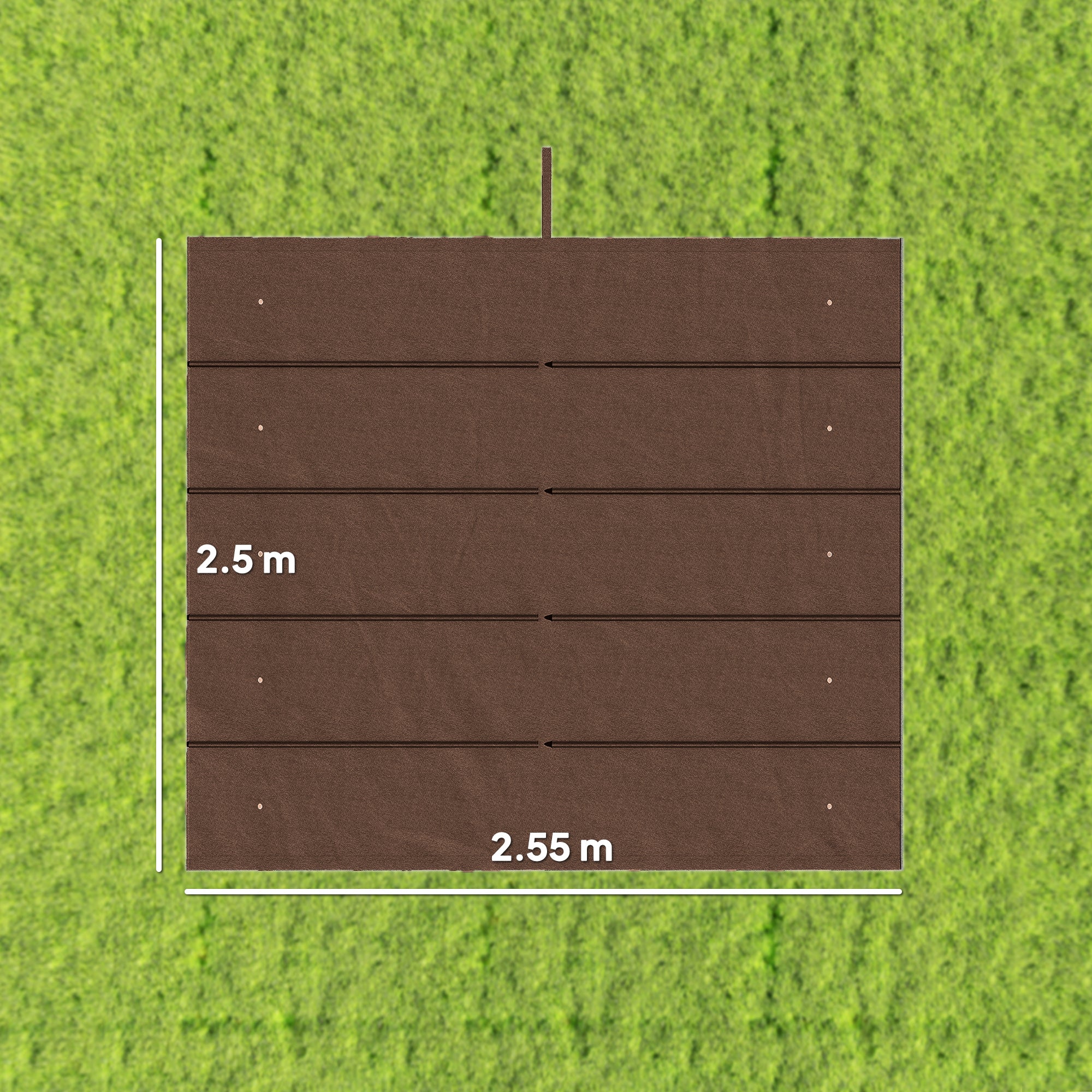Outsunny Gazebo Pergola Roof with 10 Drainage Holes in Polyester, 250x255cm, for 3x3m Pergola, Coffee