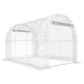 Outsunny 2x3x2 m Tunnel Greenhouse with Roller Doors, Steel Frame and Anti-UV PE Cover, Transparent