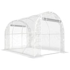 Outsunny 2x3x2 m Tunnel Greenhouse with Roller Doors, Steel Frame and Anti-UV PE Cover, Transparent