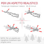 CHRISTMAS TREE - 195cm Artificial Christmas Tree with 1838 Branches with Steel Base for Indoor, Green