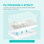 Turtle Tank with 3-Level Filter and Glass and ABS Panels, 51x31x25.5 cm, White