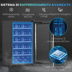 Wine Refrigerator for 41 Bottles, 91L Capacity, Temperature Control and Wooden Shelves, Black