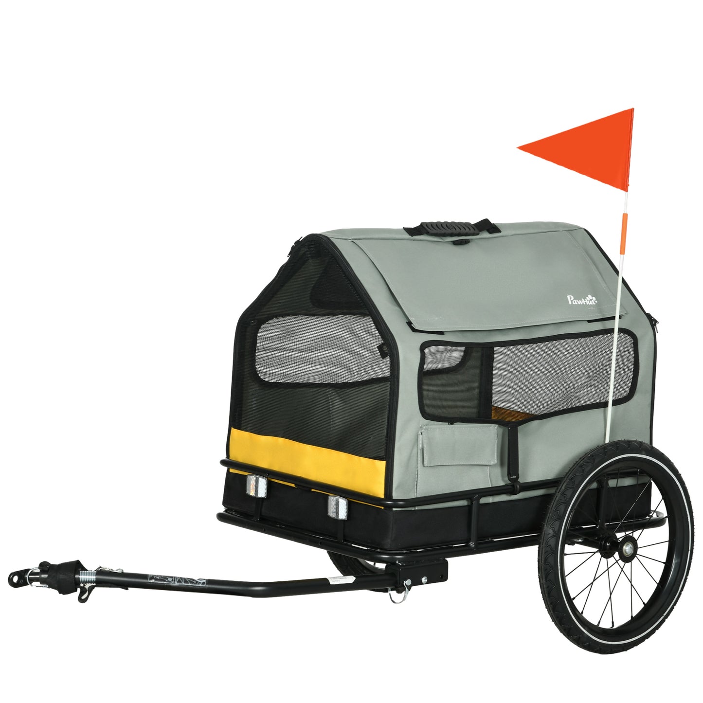 PawHut 3-in-1 Dog Trailer with Removable House and Flag for Small Dogs, Gray - Borgè