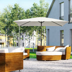 Rectangular Umbrella 2x3 m Foldable and Adjustable with Crank, in Aluminum and Polyester, Cream White