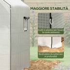 Outsunny PE Garden Greenhouse Cover with Hinged Door and Windows, 140x143x190cm, White