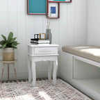 HOMCOM Modern Bedside Table with Drawer Multipurpose Wooden Cabinet