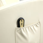 Lift Chair with Remote Control and 145° Reclining Backrest, Cream Faux Leather