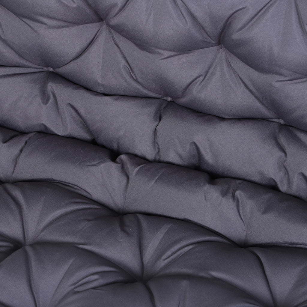 Outsunny 2-Seater Garden Cushion with Backrest for Benches and Swings, 132x110x10 cm, Dark Grey