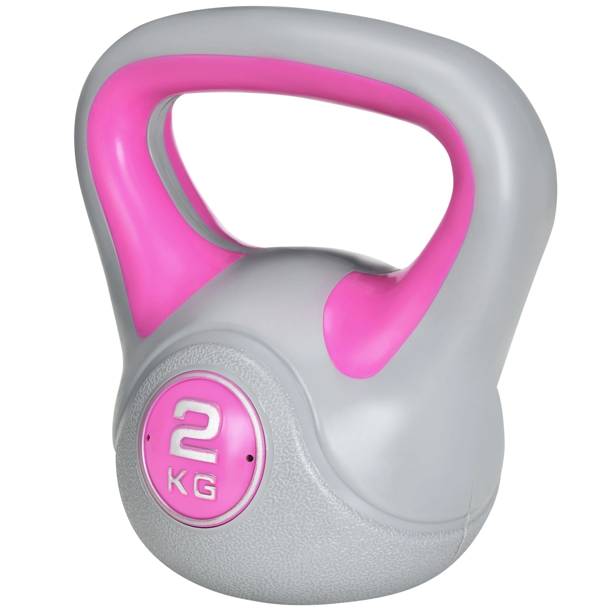 Kettlebell 8kg in PU and Sand with Flat Base and Handle for Deadlifts, Squats and Lifts, 18x10x20 cm, Pink - Borge' Group Limited