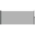 Retractable Side Awning 400x180 cm with Handle, in Metal, Aluminum and Polyester, Light Gray