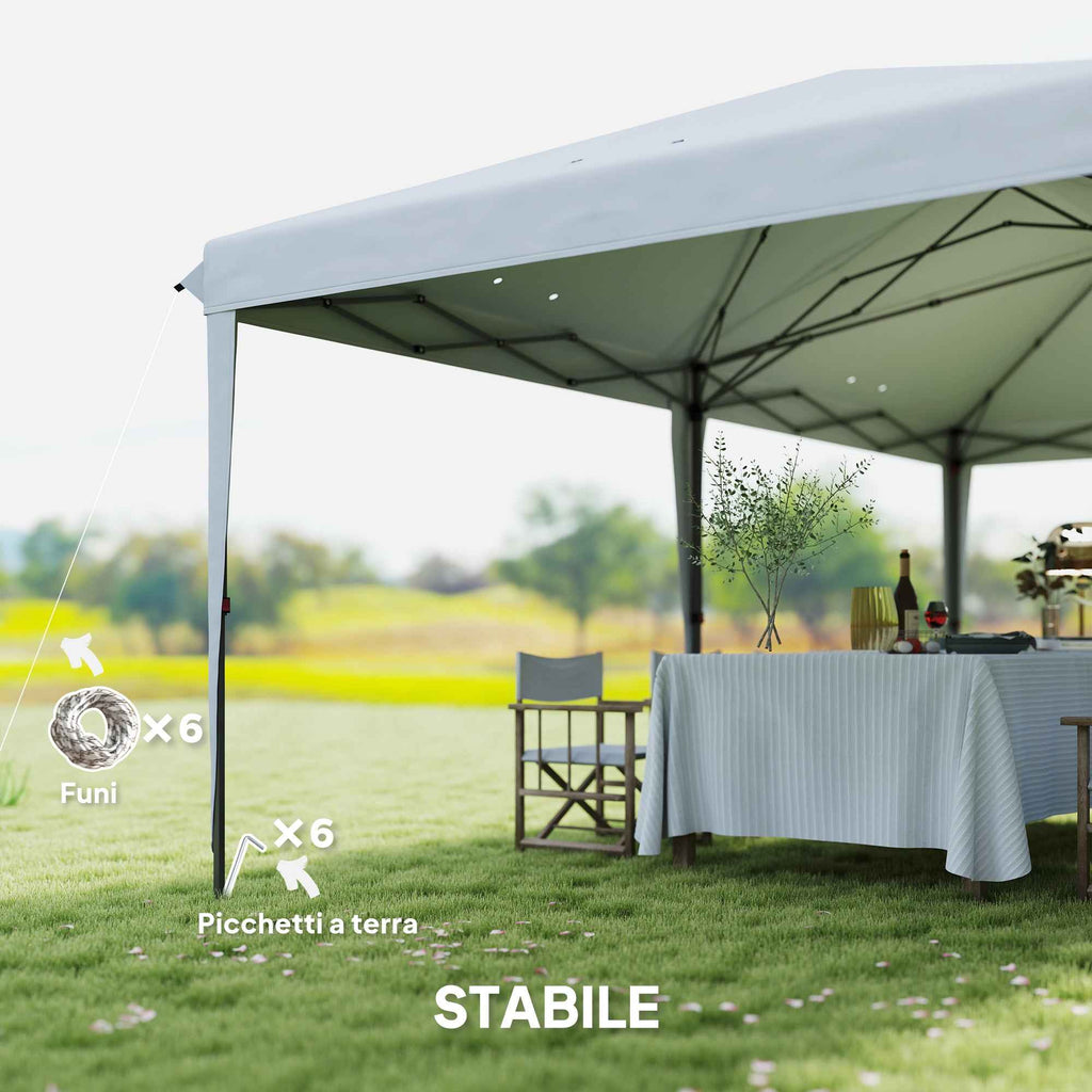 Outsunny 6x3m Pop-Up Garden Gazebo, Folding Party Tent with Carry Bag, White