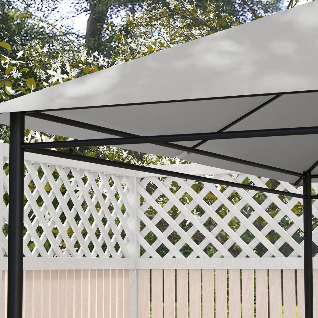 Outsunny 4x3m Replacement Roof for UV-Resistant Gazebo in Polyester with Air Vent, Light Grey