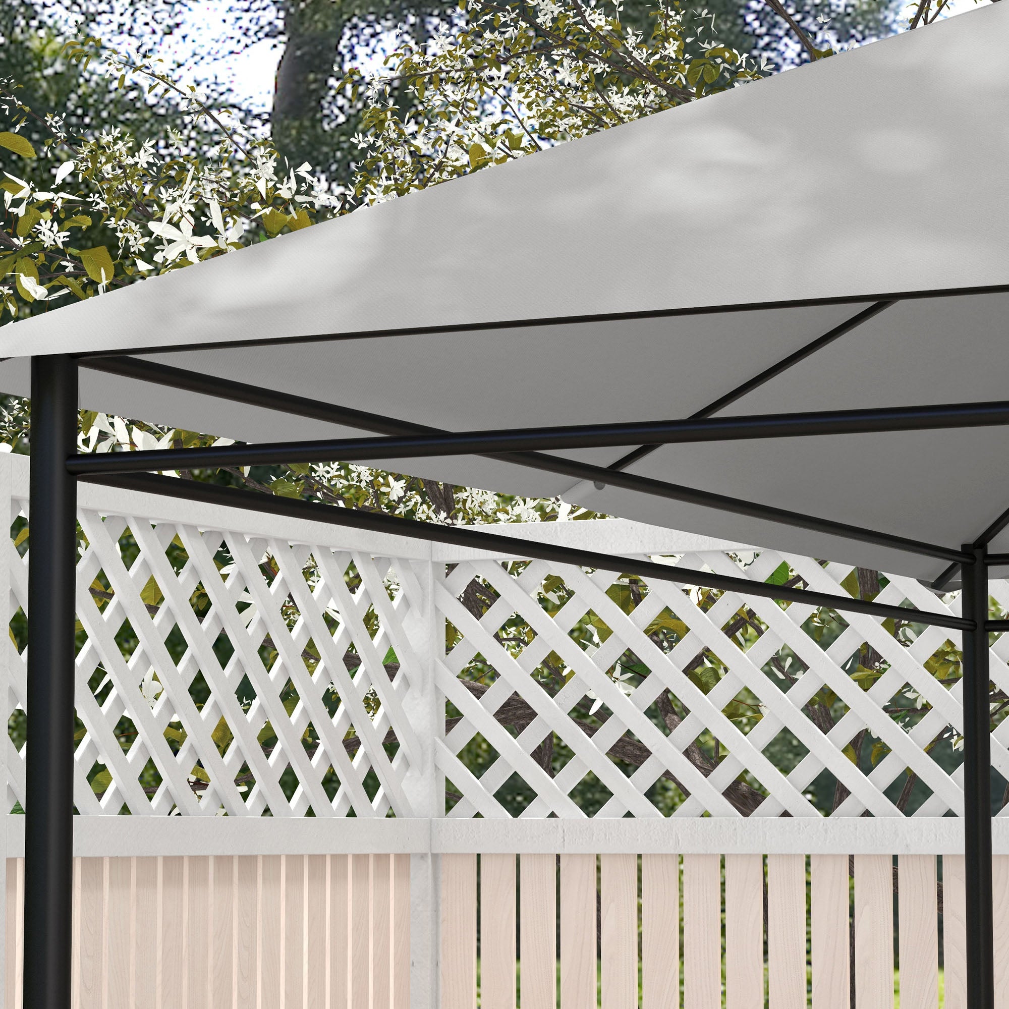 Outsunny 4x3m Replacement Roof for UV-Resistant Gazebo in Polyester with Air Vent, Light Grey