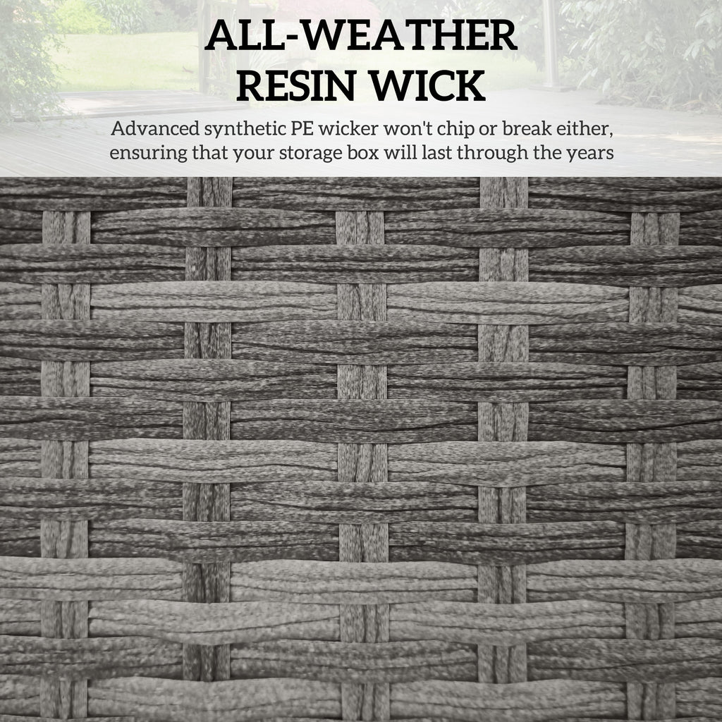 Outsunny basket garden container and house in rattan with internal fabric, 57x34x62cm, gray - Borgè