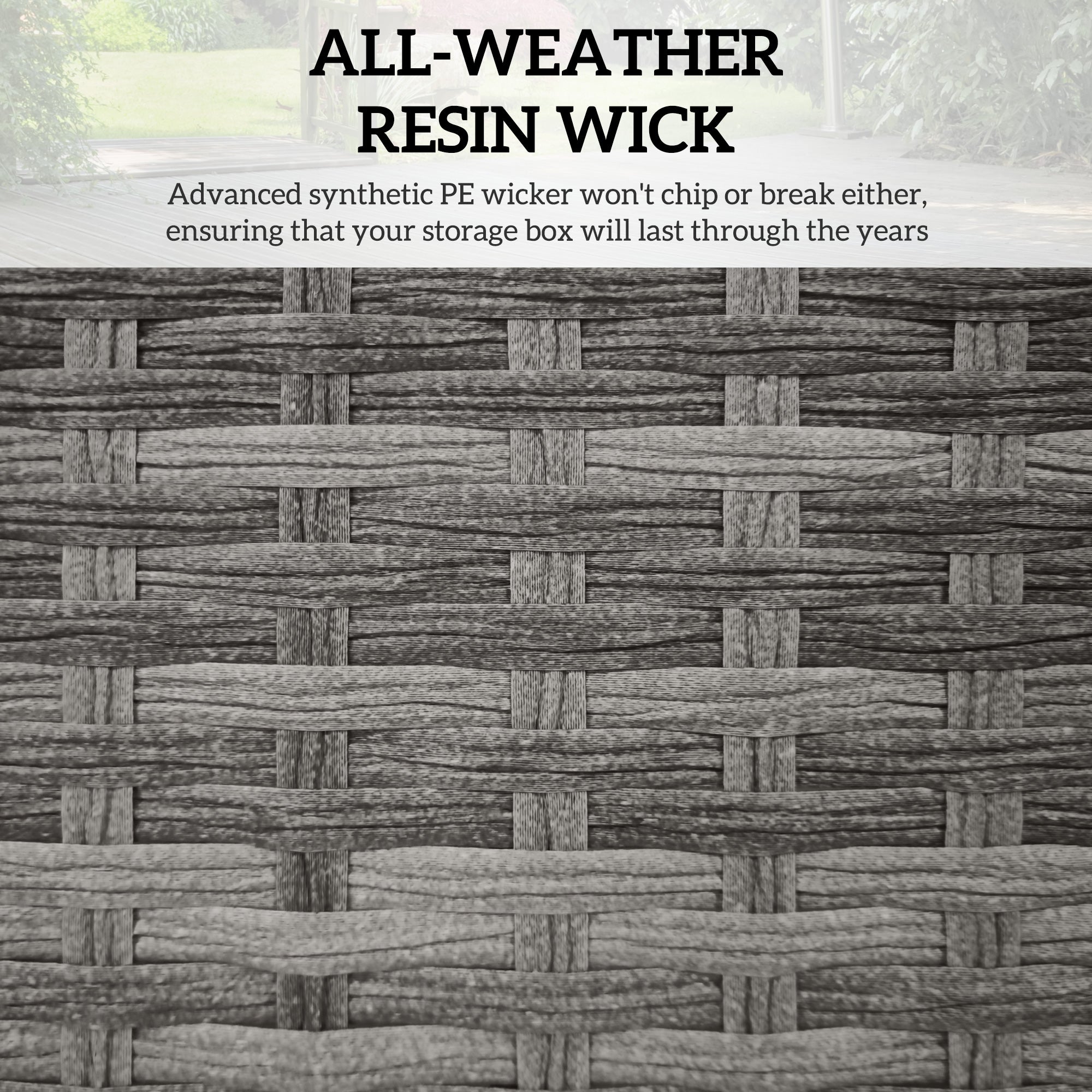 Outsunny basket garden container and house in rattan with internal fabric, 57x34x62cm, gray - Borgè