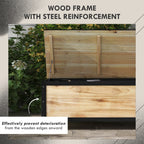 Outsunny 121L container bench with 4 wheel swallows and handles and steel, 100x50x43cm, wooden color - Borgè