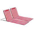 Set of 2 Folding Beach Loungers with 5-Level Adjustable Backrest and Bag, Red