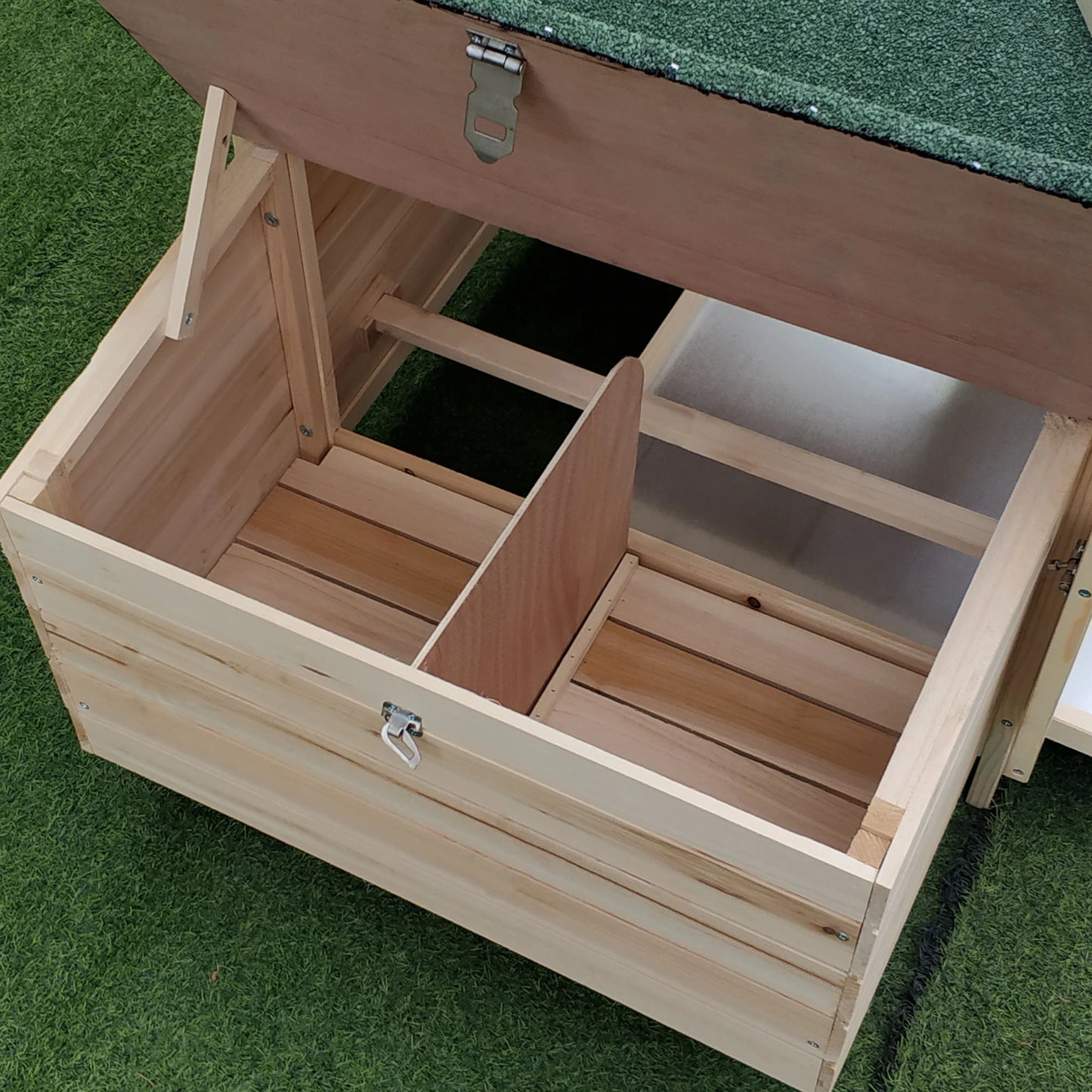 Prefabricated Wooden Garden Chicken Coop 196x76x97cm, Wood Color