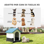 PawHut Outdoor Plastic Dog Kennel with Windows and Raised Base, 64.5 x 57 x 66 cm, Blue
