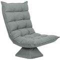 HOMCOM 360° Swivel Relaxing Chair with 5-Position Adjustable Backrest in Velvet Effect Fabric, Light Grey