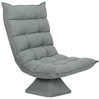 HOMCOM 360° Swivel Relaxing Chair with 5-Position Adjustable Backrest in Velvet Effect Fabric, Light Grey