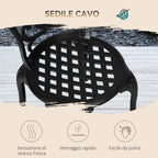 Outsunny 3-Piece Garden Set with 2 Outdoor Chairs and Glass Table with Umbrella Hole, Aluminum, Black