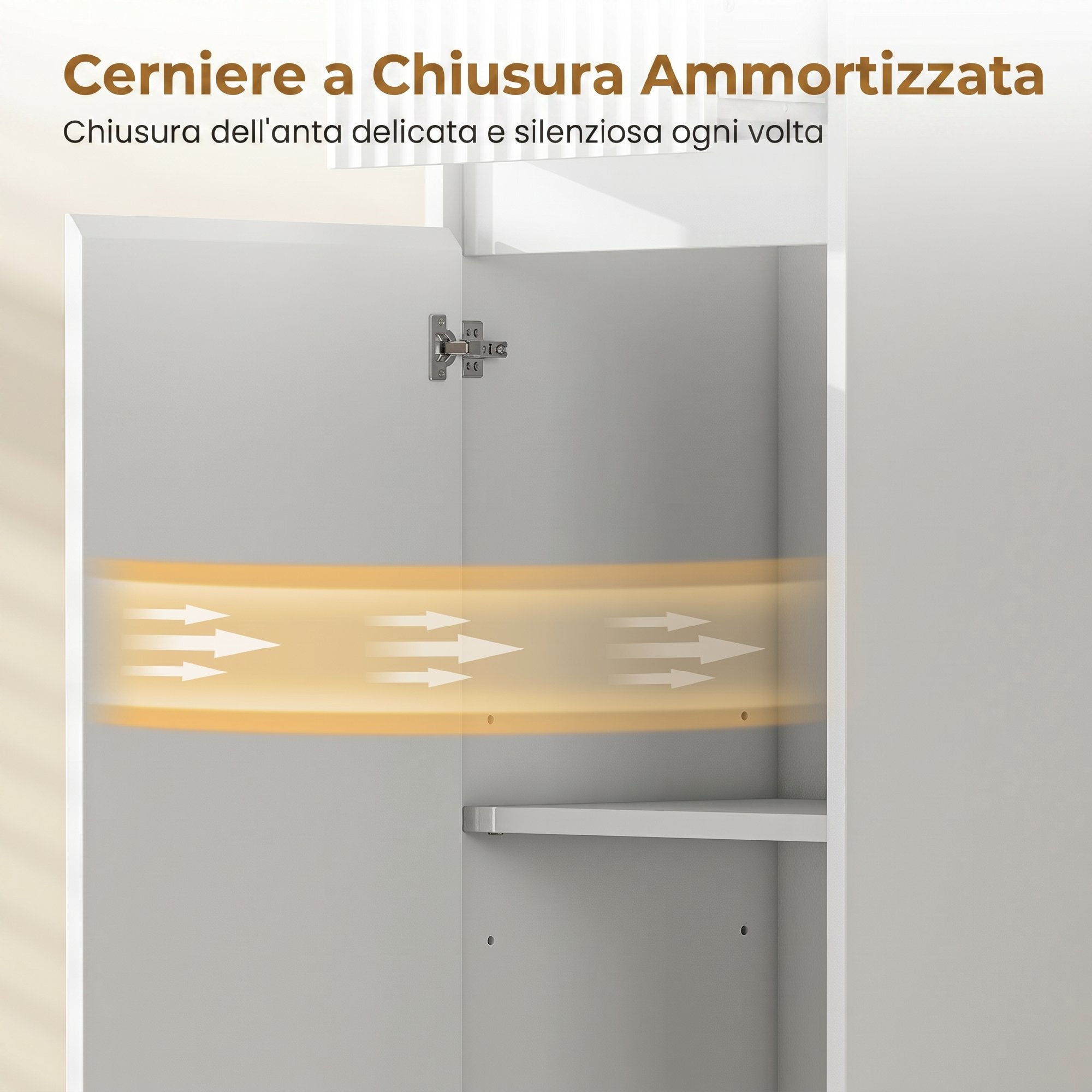 HOMCOM Tall Bathroom Cabinet, Freestanding Unit with Adjustable Shelf